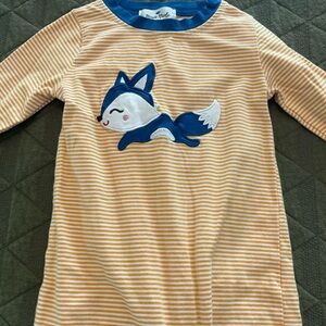 Marie Nicole Clothing Striped Fox Romper Long Sleeve
